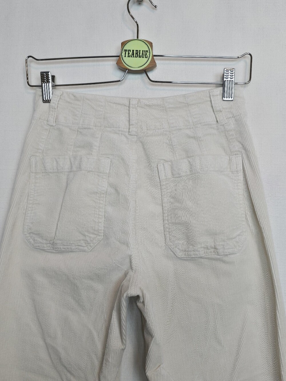 Maeve Anthropologie Colette Crop Pants Corduroy Wide Leg Trousers Cream 27 - Picture 8 of 12